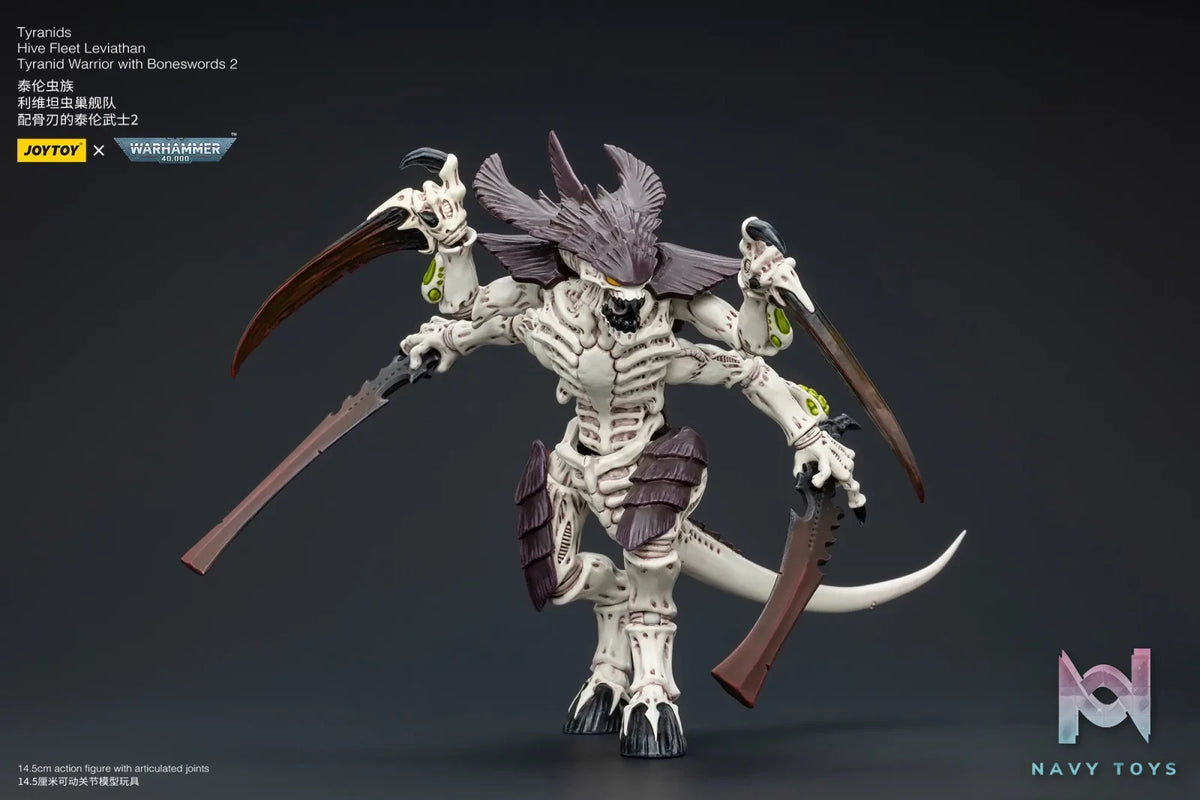 JOYTOY Studio – Warhammer 40,000 Tyranids Hive Fleet Leviathan Tyranid Warrior with Boneswords 2 JT8766 (Licensed)