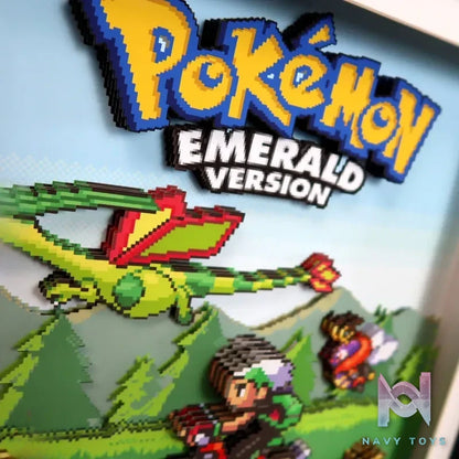 KALA HOME Studio – Pokémon Emerald Version Pixel Art 3D Decorative Painting Pokémon