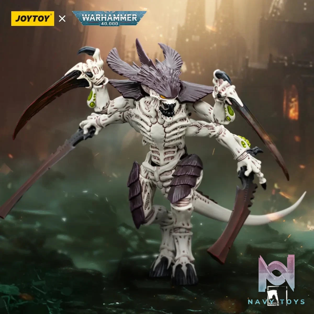 JOYTOY Studio – Warhammer 40,000 Tyranids Hive Fleet Leviathan Tyranid Warrior with Boneswords 2 JT8766 (Licensed)