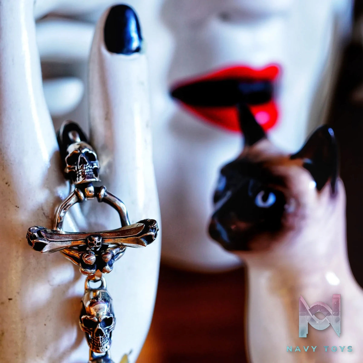 Raven Studio (silver jewelry) – Original Exclusive “Impermanence” Realistic Skull Bracelet Original
