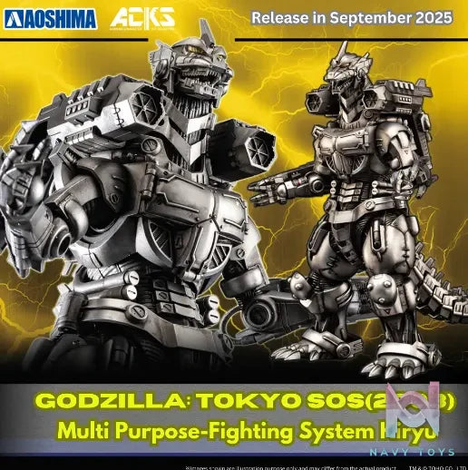 AOSHIMA – ACKS No.GO-02 Godzilla x Mothra x Mechagodzilla Tokyo SOS MFS-3 Type-3 Kiryu [Kai] Plastic Model (Licensed)