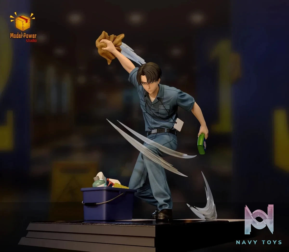 Model Power Studio - Cleaner Levi Attack on Titan resin statue Navy Toys anime figure