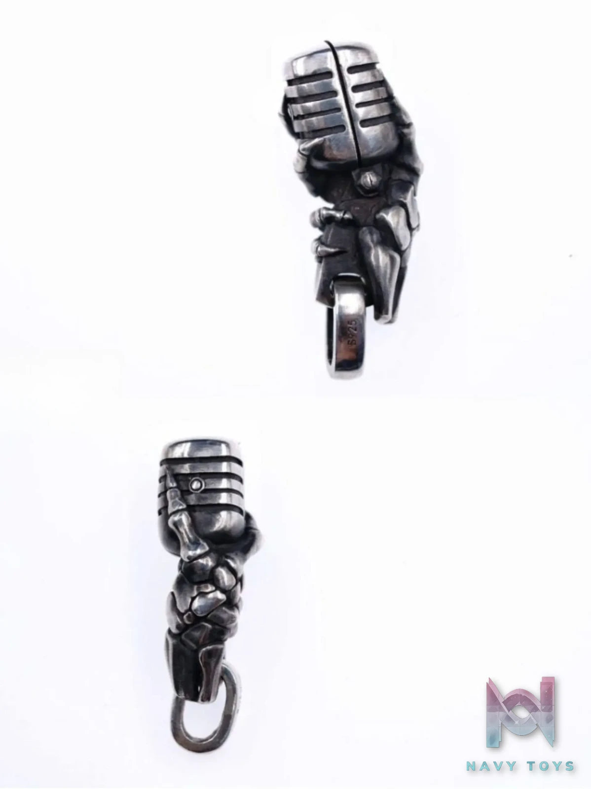 Raven Studio (silver jewelry) – Vintage Skull Microphone Pendant Original