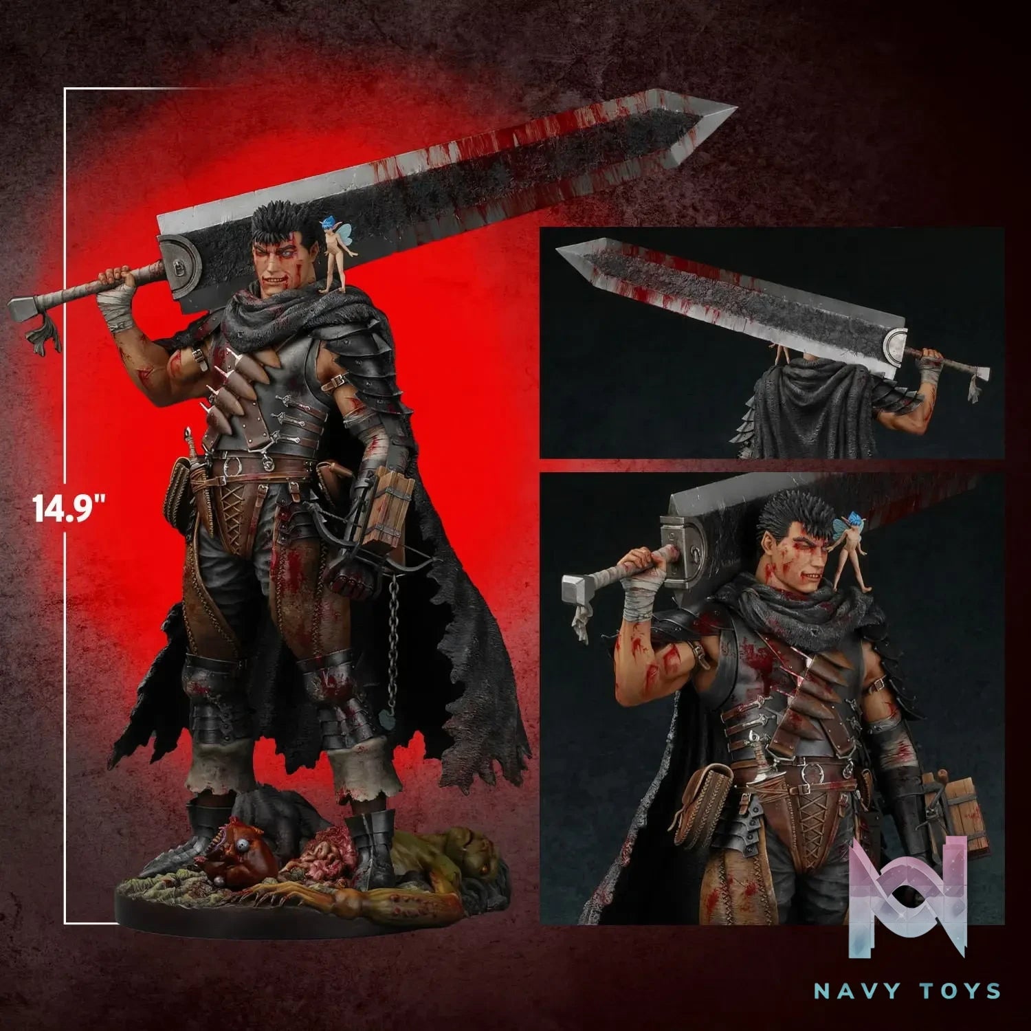 The Black Swordsman 1/6 Scale Statue Redecoration Ver 46735GC (Licensed) - Berserk Lost Children Arc - Gecco resin statue Navy Toys anime figure