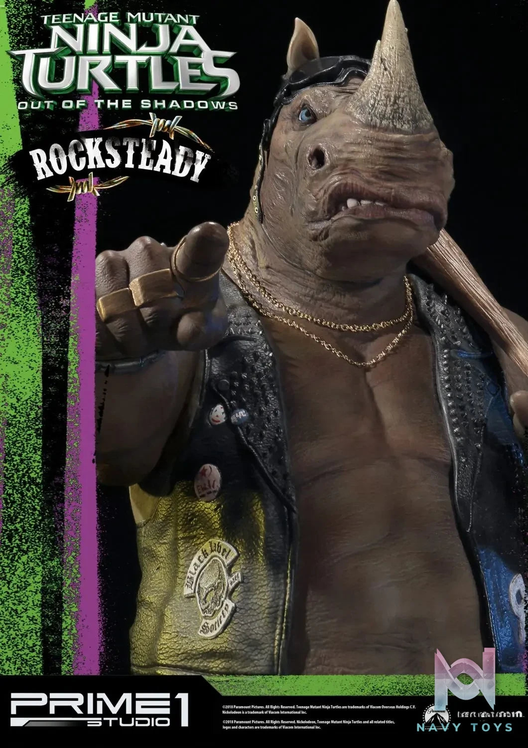 Prime 1 Studio – Premium Masterline Teenage Mutant Ninja Turtles: Out of the Shadows (Film) Rocksteady PMTMNT-02 (Licensed)
