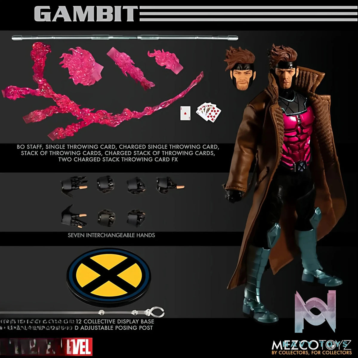 Mezco Studio – 1/12 Marvel Comic Version Gambit Action Figure (Licensed)