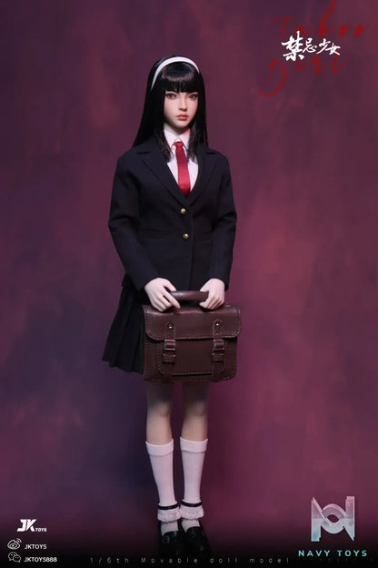JKTOYS – Tomie 1/6 Taboo girl Tomie cosplay version Movable Eye Double Headed Sculpture Configuration K-005