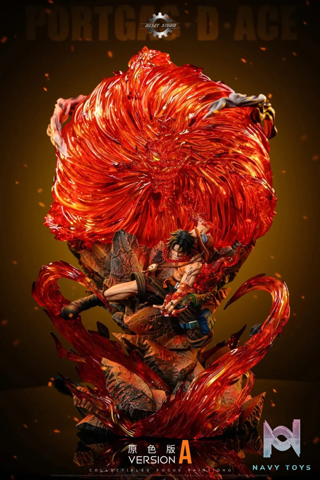 Reset Studio - One Piece Three Brothers Resonance 2 Entei Ace resin statue Navy Toys anime figure