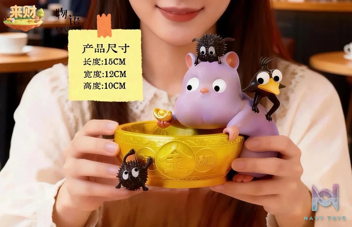 Wu Yu Studio X Lai Cai Studio - Wealth Bringing Series 03 Boh With Golden Rice Bowl Spirited Away resin statue Navy Toys anime figure