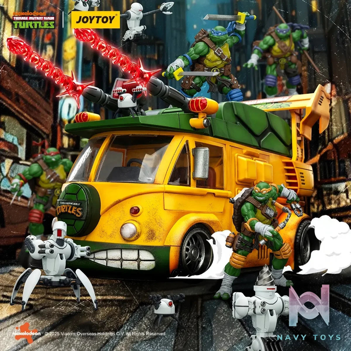 JOYTOY – 1/18 TMNT-Turtle Van X Roadkill Rodney JT02540 JT02557 (Licensed)