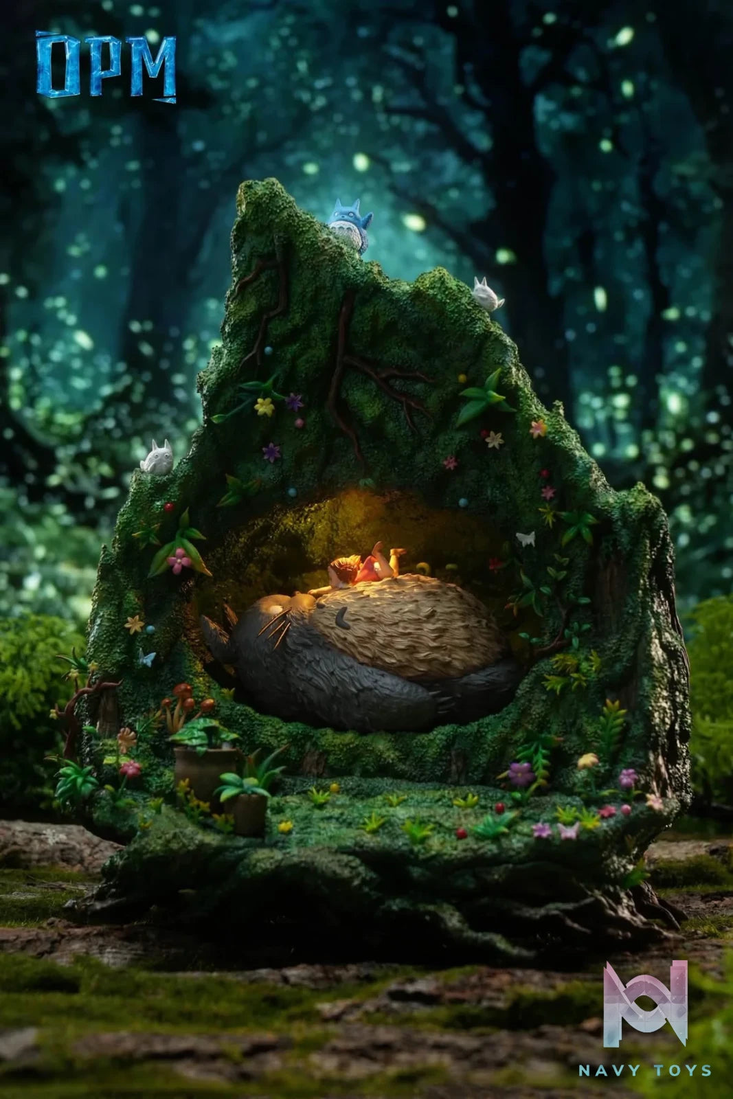 Totoro in the tree hole resin statue opm studio anime figure
