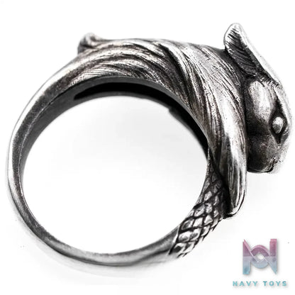 Raven Studio (silver jewelry) – Original Design “Fu” Snake and Rabbit Ring Original