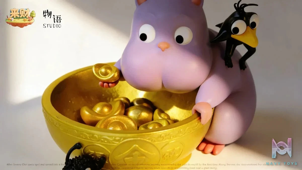 Wu Yu Studio X Lai Cai Studio - Wealth Bringing Series 03 Boh With Golden Rice Bowl Spirited Away resin statue Navy Toys anime figure