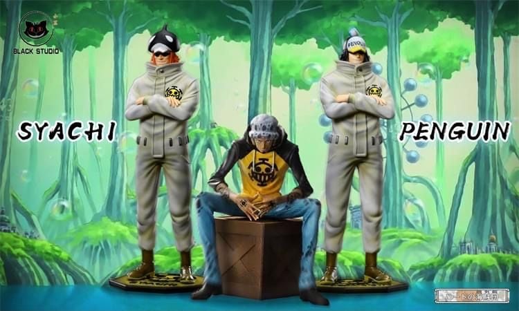 Syachi & Penguin resin statue Black Studio anime figure