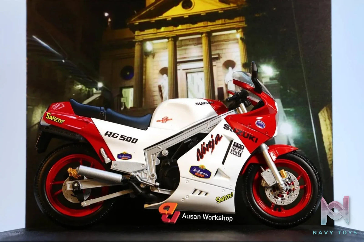 Ausan WorkShop Studio – RG 500 Motorcycle with Wireless Power Diorama & Retro Phone Booth AS012 AS002N (Licensed)