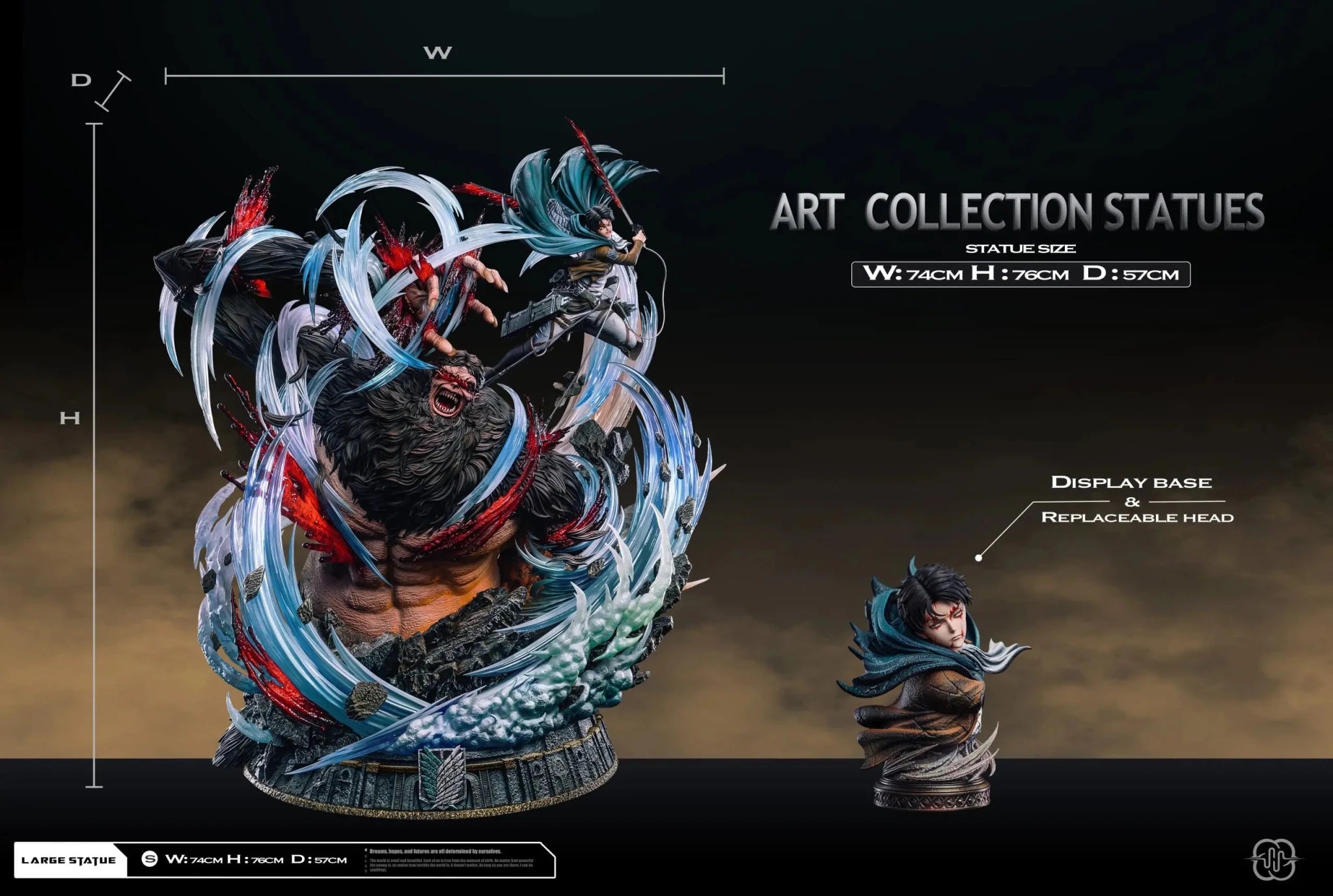 Hertz Studio - Attack on Titan 2.0 Ackerman Levi vs Zeke resin statue Navy Toys anime figure