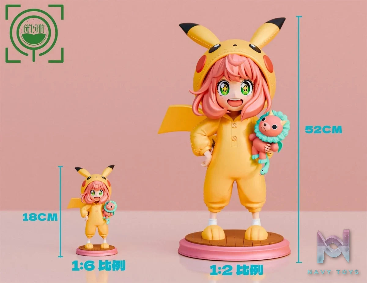 GEISHA Studio - Spy x Family Pikachu Anya Forger resin statue Navy Toys anime figure