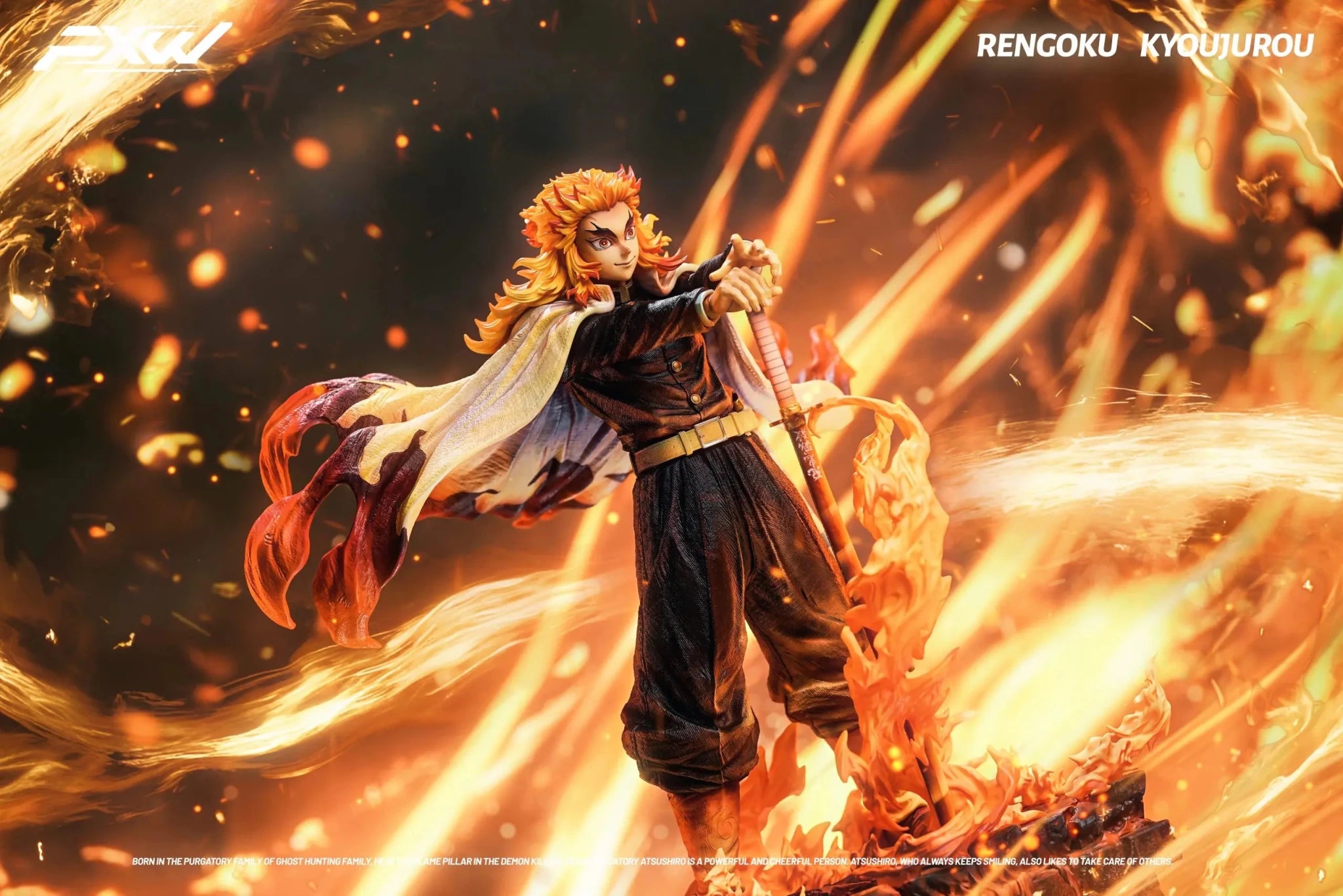 FXW Studio - Demon Slayer Nine Hashira Series Flame Hashira Rengoku Kyojuro resin statue Navy Toys anime figure