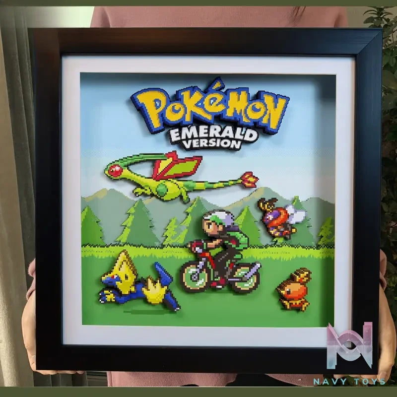 KALA HOME Studio – Pokémon Emerald Version Pixel Art 3D Decorative Painting Pokémon