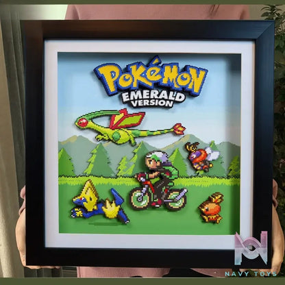 KALA HOME Studio – Pokémon Emerald Version Pixel Art 3D Decorative Painting Pokémon