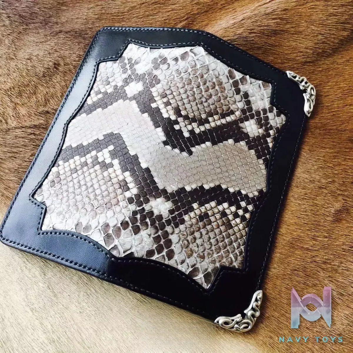 Raven Studio (silver jewelry) – Tochigi Leather Patchwork Python Skin Long Wallet Original