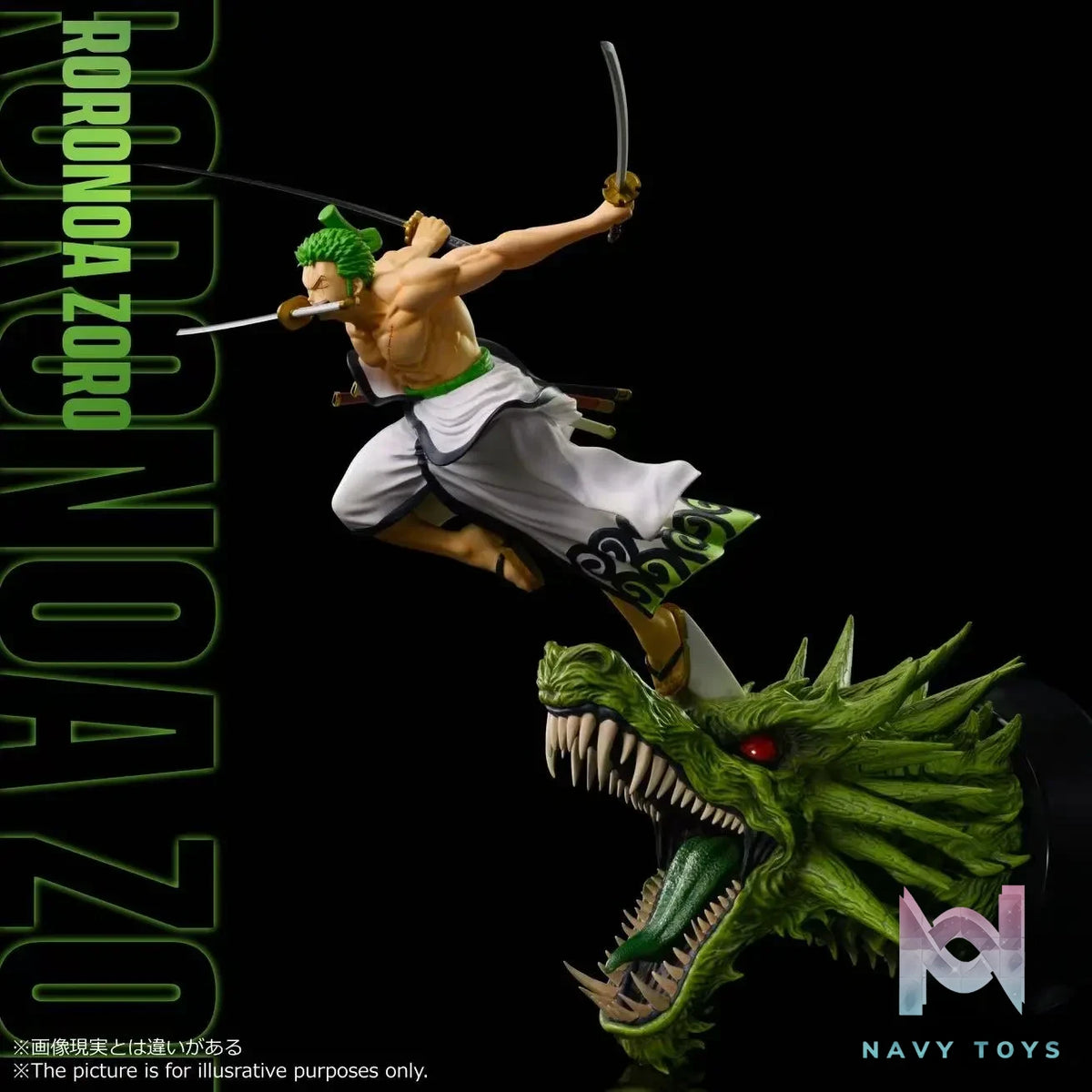 Espada Art Studio – One Piece Roronoa Zoro Wano Arc Three-Sword Style 1/8 Scale Wall Statue (Licensed)