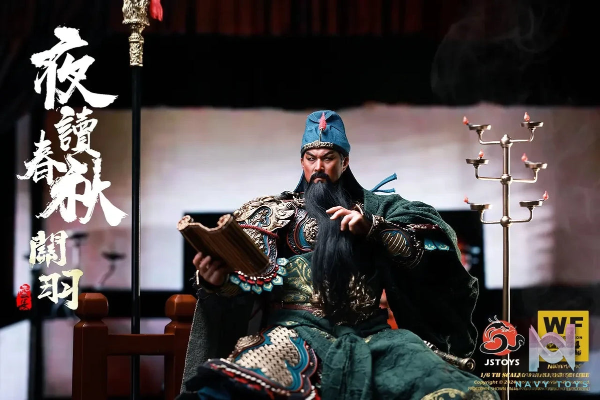 JSTOYS Studio – 1/6 W001 Night-reading The Spring And Autumn Annals Guan Yu, Yuchang (WF2024 EVENT-EXCLUSIVE EDITION) W001