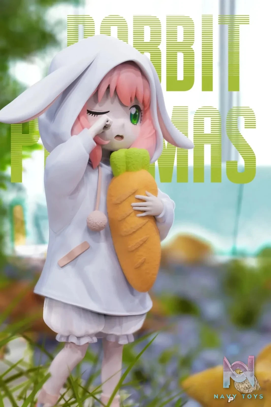 PomPon Studio - Spy x Family Bunny Pajamas Anya resin statue Navy Toys anime figure