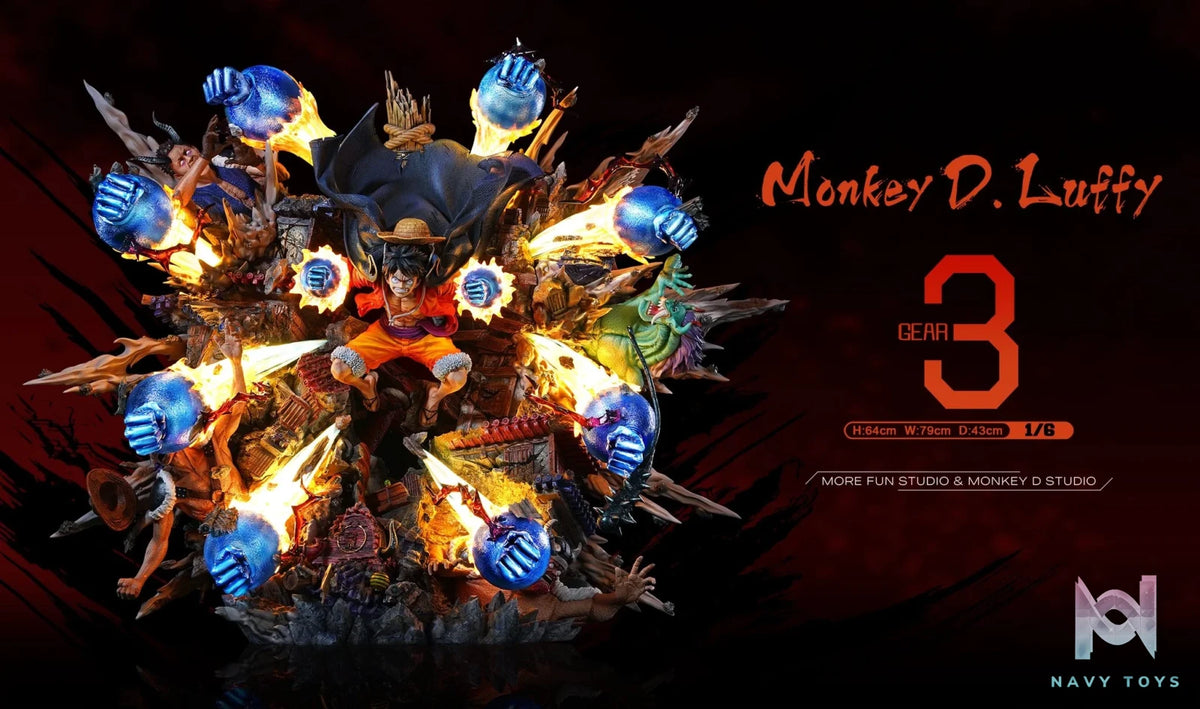 Luffy Gear 3 resin statue More Fun x Monkey D Studio anime figure