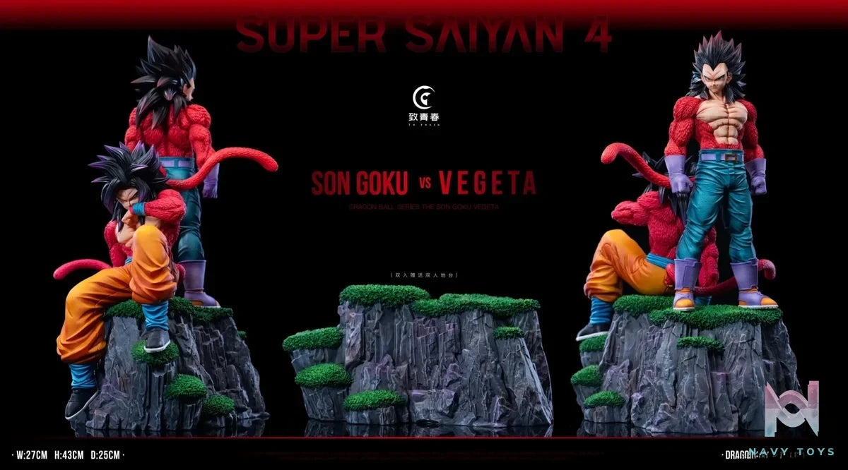 To youth Studio - Dragon Ball Super Saiyan 4 Son Goku & Vegeta resin statue Navy Toys anime figure