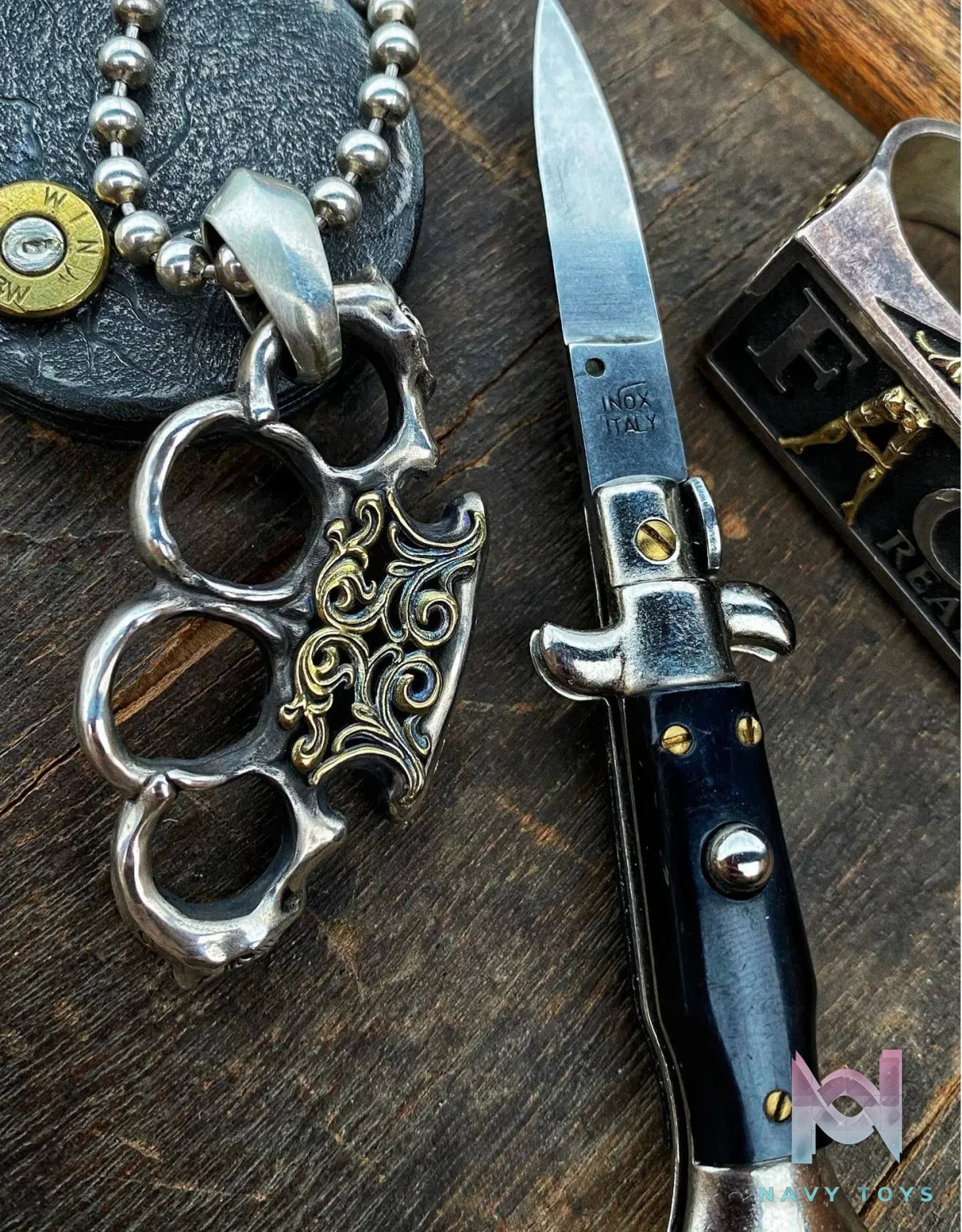 Raven Studio (silver jewelry) – Warrior EDC Knuckle Duster Pendant Original
