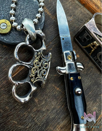 Raven Studio (silver jewelry) – Warrior EDC Knuckle Duster Pendant Original