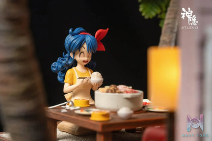 Shen Yin Studio - Dragon Ball Food Series Kame House is open for dinner Son Goku & Master Roshi & Launch & Kuririn resin statue Navy Toys anime figure
