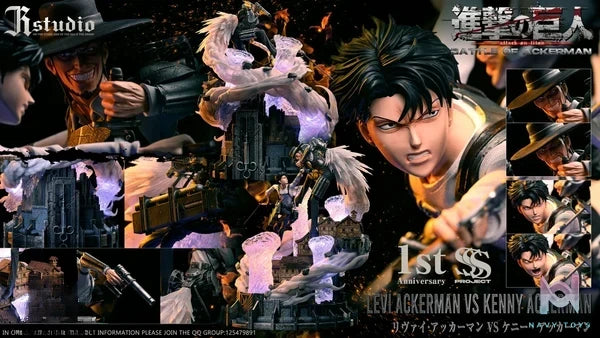 JR Studio - Attack on Titan Battle of Ackerman resin statue Navy Toys anime figure