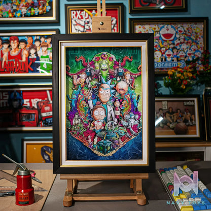 Yu Zhi Jiang Studio – Rick and Morty Multiple Characters 3D Decorative Painting Rick and Morty