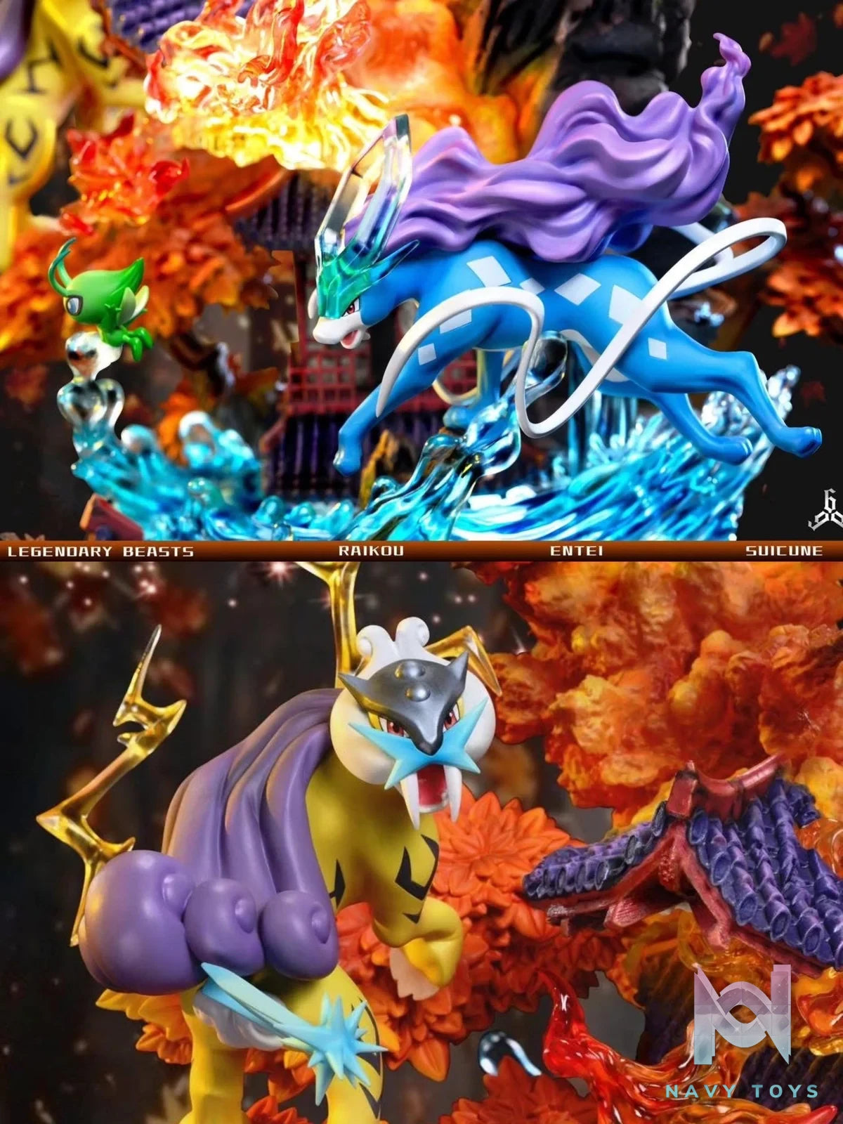 Entei & Raikou & Suicune - Pokemon - 666 Studio resin statue 666 Studio anime figure