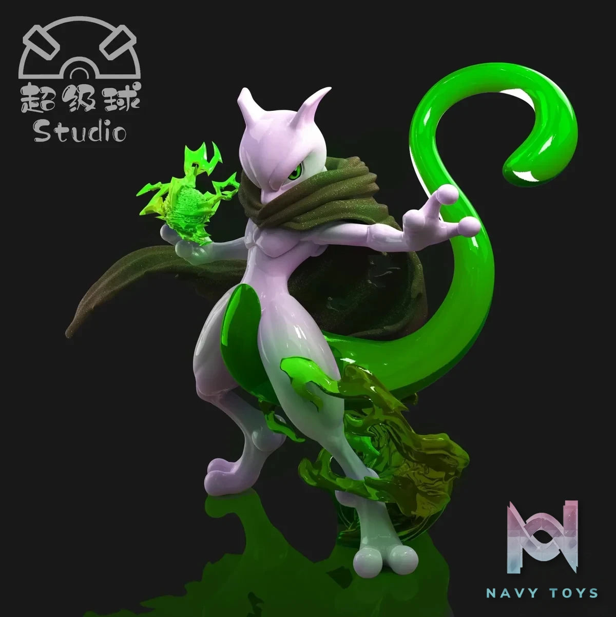 Chao Ji Qiu Studio - Pokémon 1/20 Scale Pokédex Series Cloaked Mewtwo resin statue Navy Toys anime figure