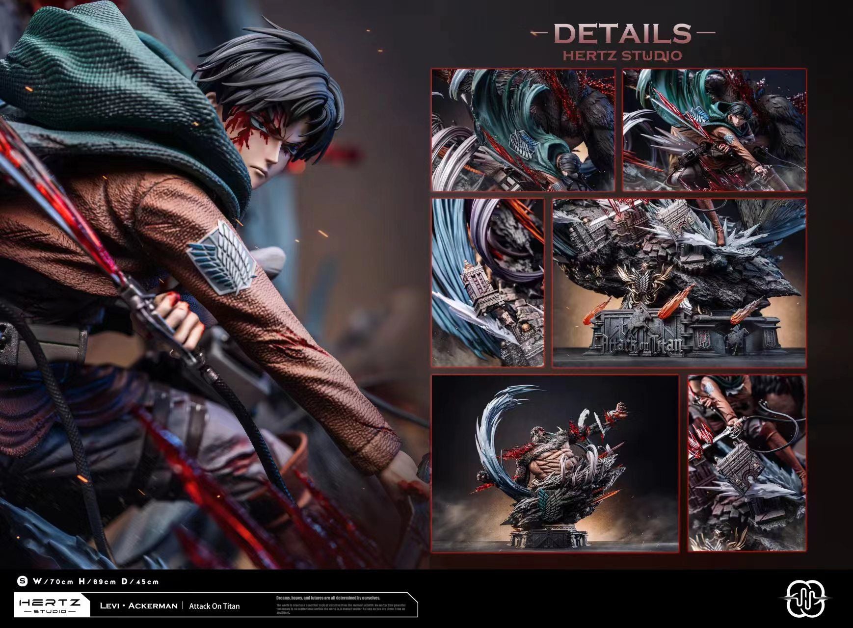 Levi Ackerman vs Beast Titan - Attack On Titan - Hertz Studio resin statue Hertz studio anime figure