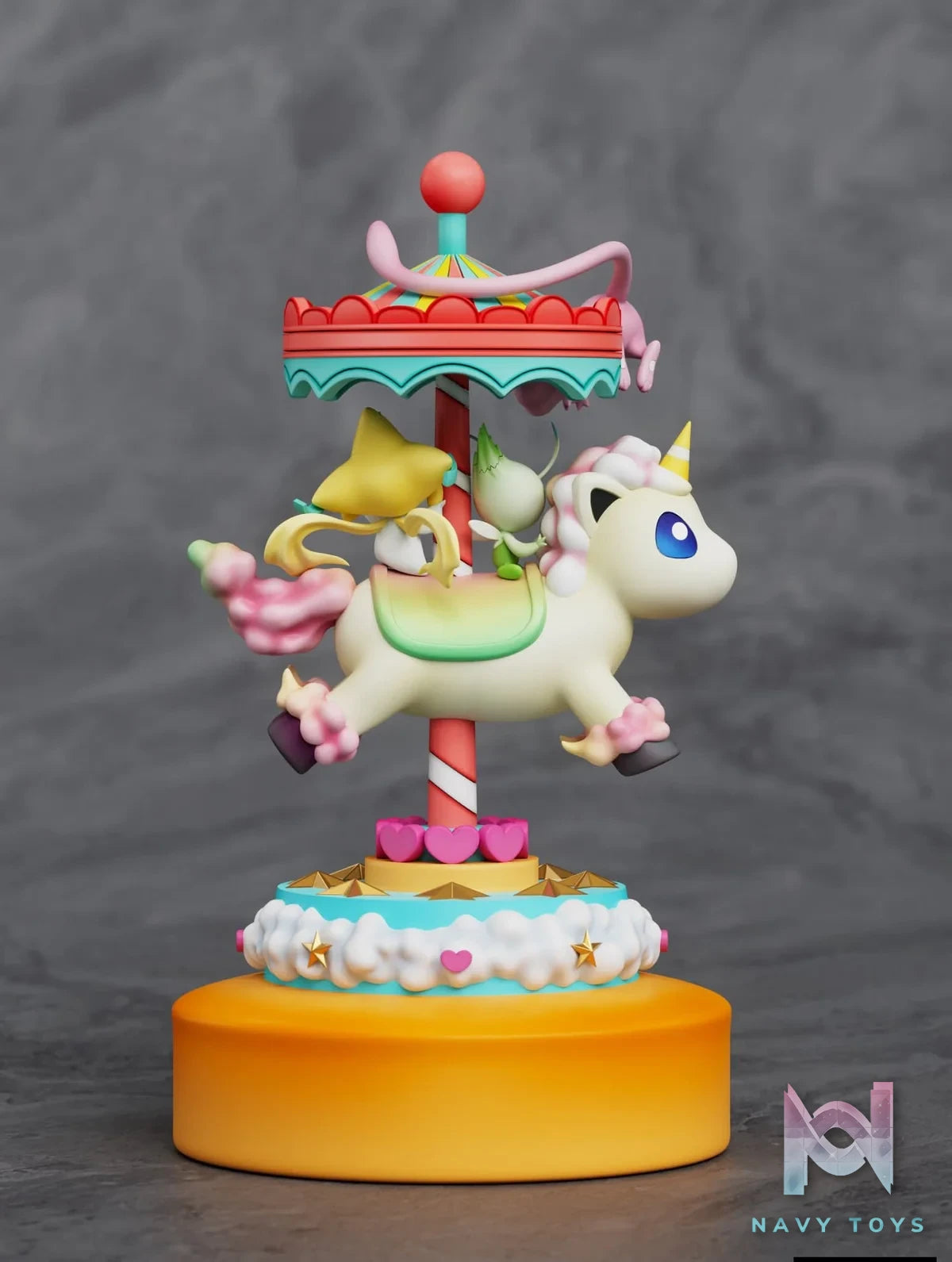Mew,Celebi and Jirach resin statue sun studio anime figure