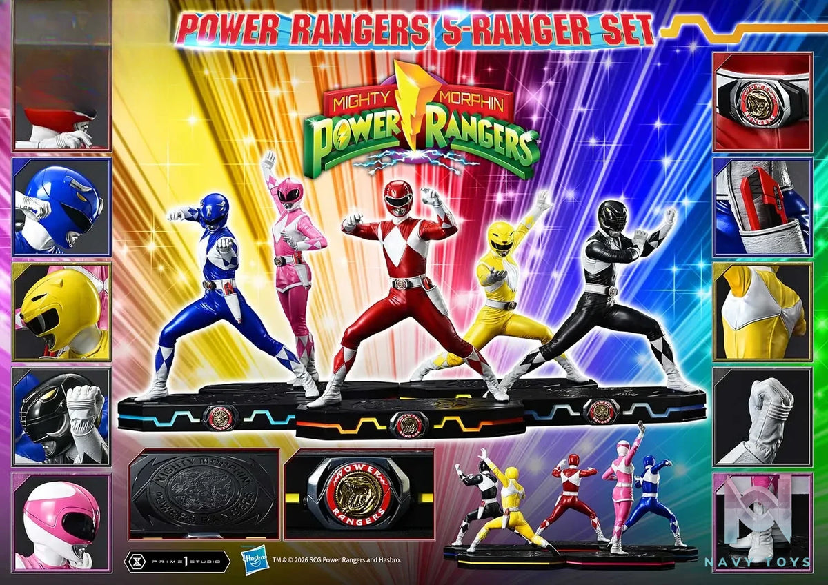 Prime 1 Studio – Premium Masterline Mighty Morphin Power Rangers Power Rangers 5-Ranger Set PMPWR-01 PMPWR-01DX PMPWR-01DXS (Licensed)