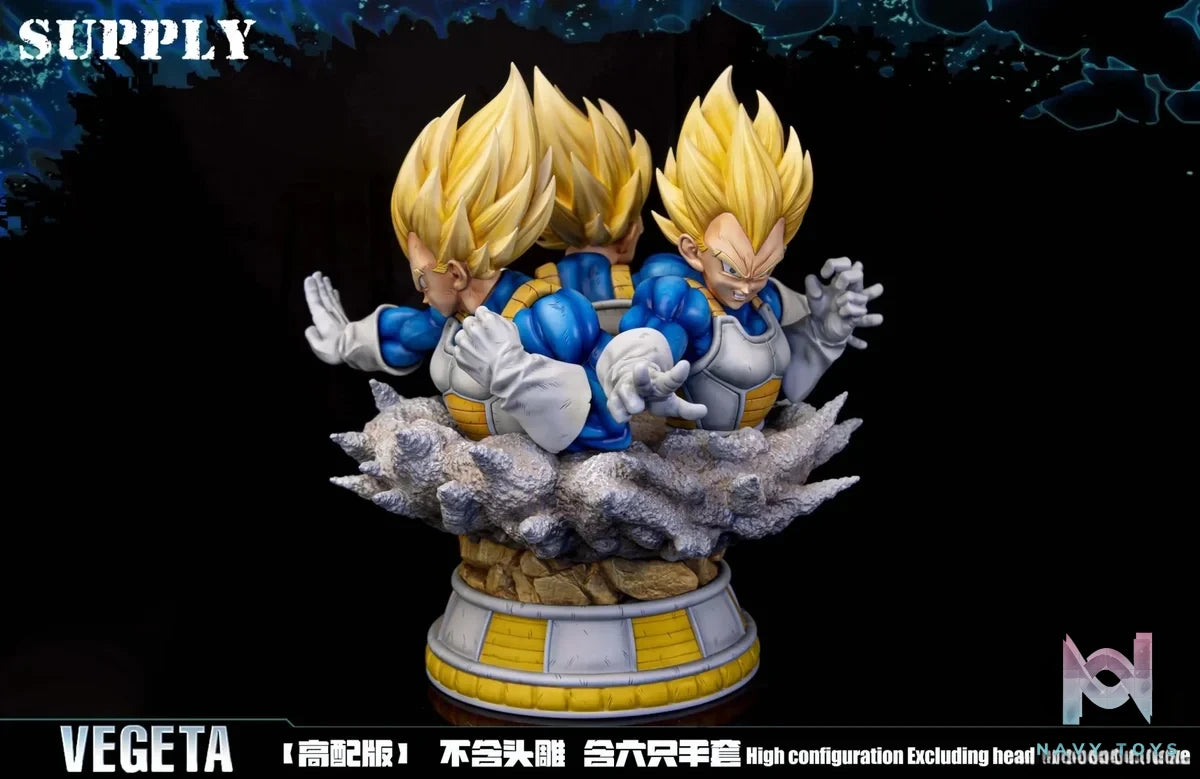 Supply Studio - Dragon Ball Vegeta Head Sculpt Base + Bust Completion Accessory Set resin statue Navy Toys anime figure