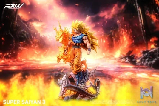 FXW Studio - Super Saiyan 3 Goku Dragon Ball resin statue Navy Toys anime figure