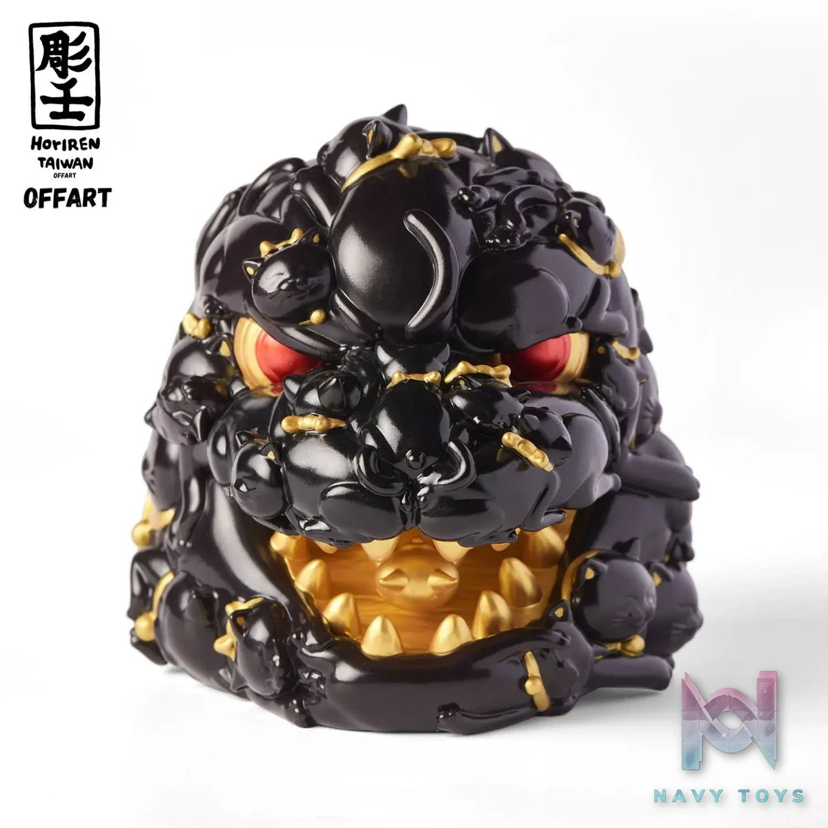 OFFART & A Ren – OFFART X Horiren Red Flame Hundred Cats Mini – Black Gold Bust (Licensed)