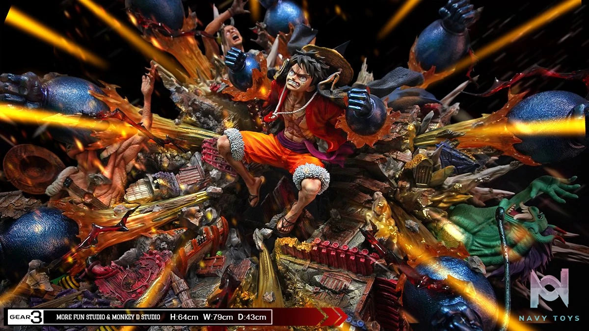 Luffy Gear 3 resin statue More Fun x Monkey D Studio anime figure
