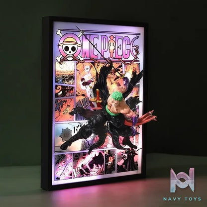 Time tree Studio – One Piece Zoro & Luffy & Sanji & Ace & Nami & Hancock & Law Decorative 3D Stereoscopic Painting