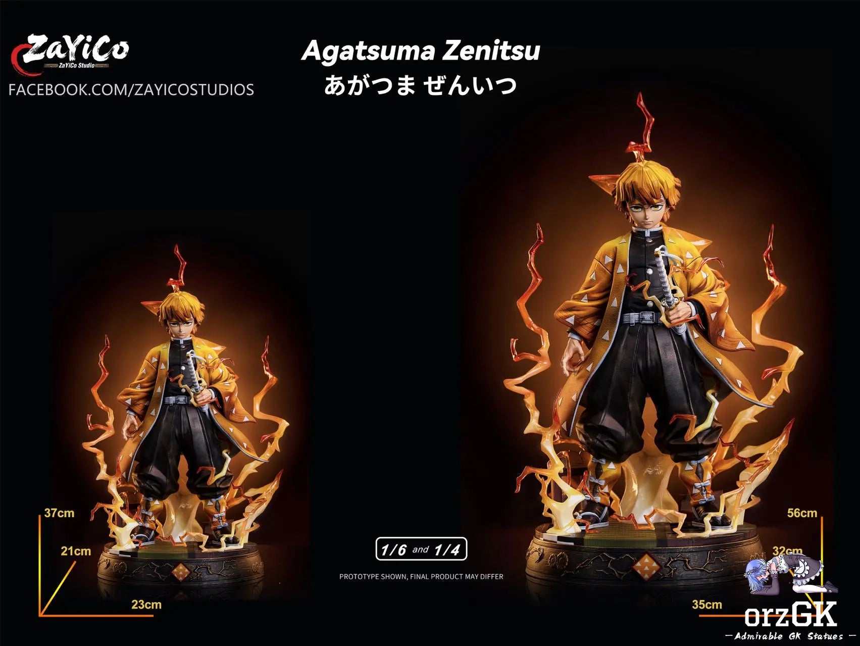 Zayico Studio - Agatsuma Zenitsu Demon Slayer resin statue Navy Toys anime figure