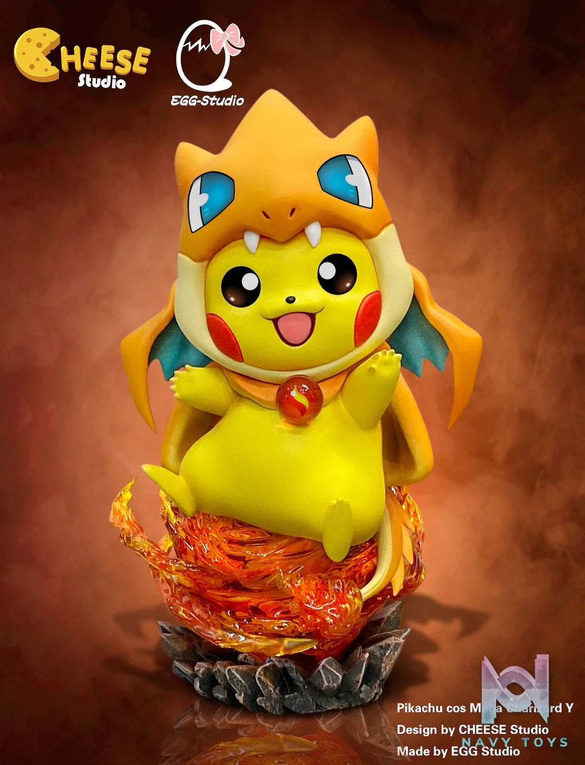 Pikachu cos Mega Charizard Y resin statue Cheese Studio x EGG Studio anime figure