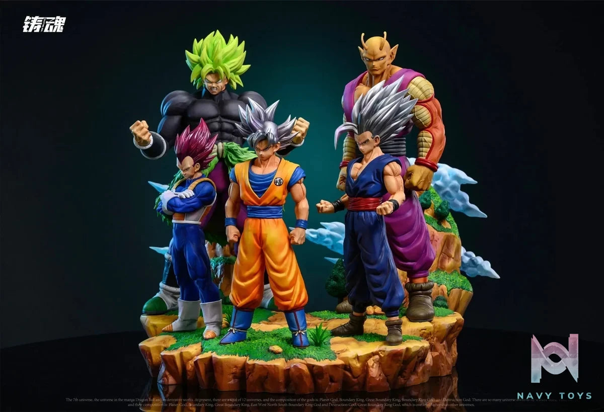 Sculpting Soul Studio - Super Warriors of Universe 7 (Goku, Vegeta, Gohan, Piccolo, Broly) resin statue Navy Toys anime figure
