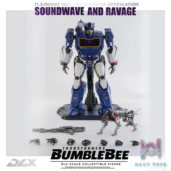 Threezero – Transformers 3Z0160-EX 3Z04121W0 DLX Different Color Version Soundwave + Robot Dog (Licensed)