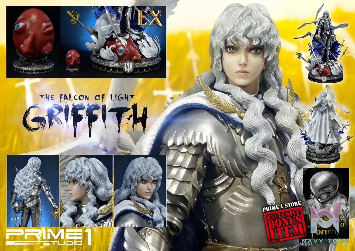 The Falcon of Light UPMBR-05 UPMBR-05EX UPMBR-05EXS (Licensed) - Ultimate Premium Masterline Berserk Griffith - Prime 1 Studio resin statue Navy Toys anime figure